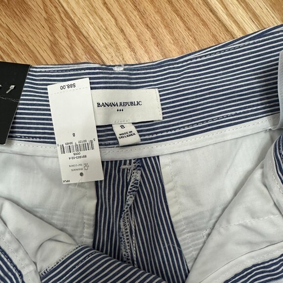 Banana Republic Blue Striped High Waist Shorts - Picture 5 of 9